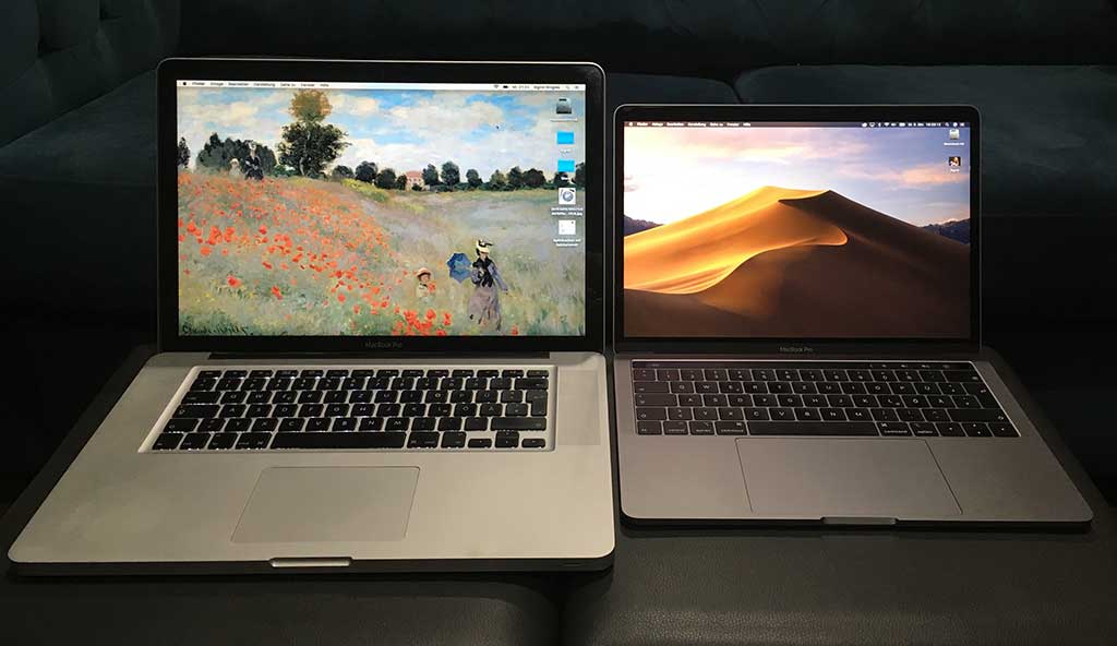 MacBook Pro 15 Zoll 2008 und 13 Zoll 2018